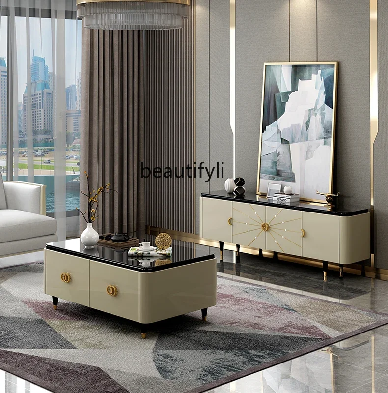 Solid Wood Four-Door Cabinet Simple Luxury Sideboard Entryway Cabinet Full Storage Designer Side Cabinet