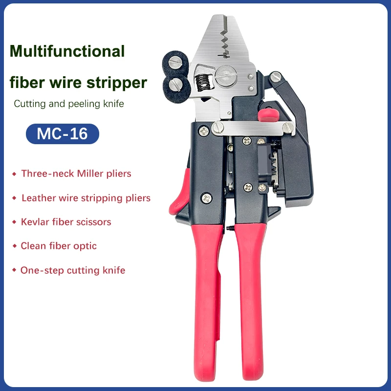 Pelacables de fibra óptica multifuncional de fuego de señal de MC-16, cuchilla de Cable de caída FTTH de un solo paso de alta calidad para fibra óptica