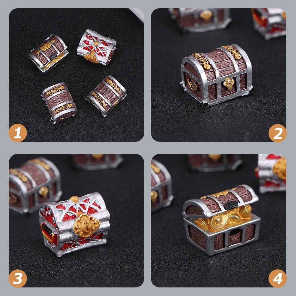 

5Pcs Golden Coin Treasure Box Decor Resin Fish Tank Landscape Adornment Safe for Fish Treasure Box Decor Aquarium Supply