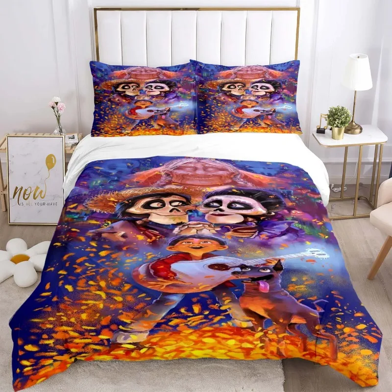 طقم مفارش سرير ديزني كوكو وجونيس ، غطاء لحاف ، غطاء وسادة ، لحاف ، كامل ، مقاس كوين وملك ، تخفيض خاص