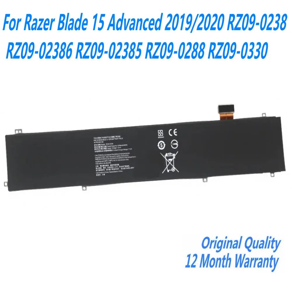 

Original RC30-0248 Laptop Battery For Razer Blade 15 Advanced 2019/2020 RZ09-0238 RZ09-02386 RZ09-02385 RZ09-0288 RZ09-0330