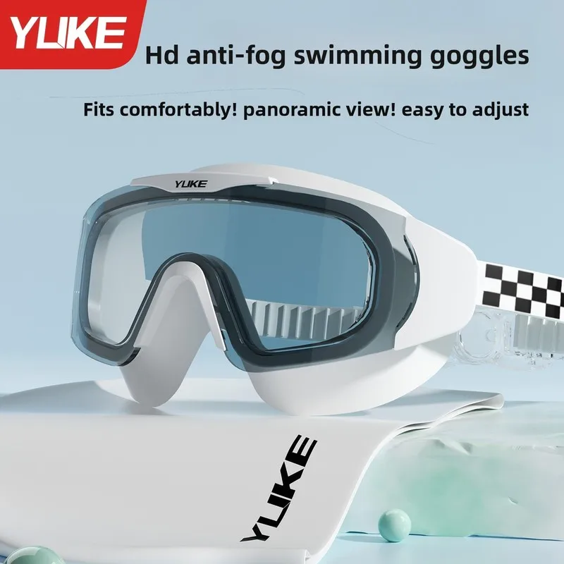 High Definition Anti Fog Waterproof Swim Goggles Set Large Frame Myopia Compatible For Men Women Swimming Diving Training Gear W