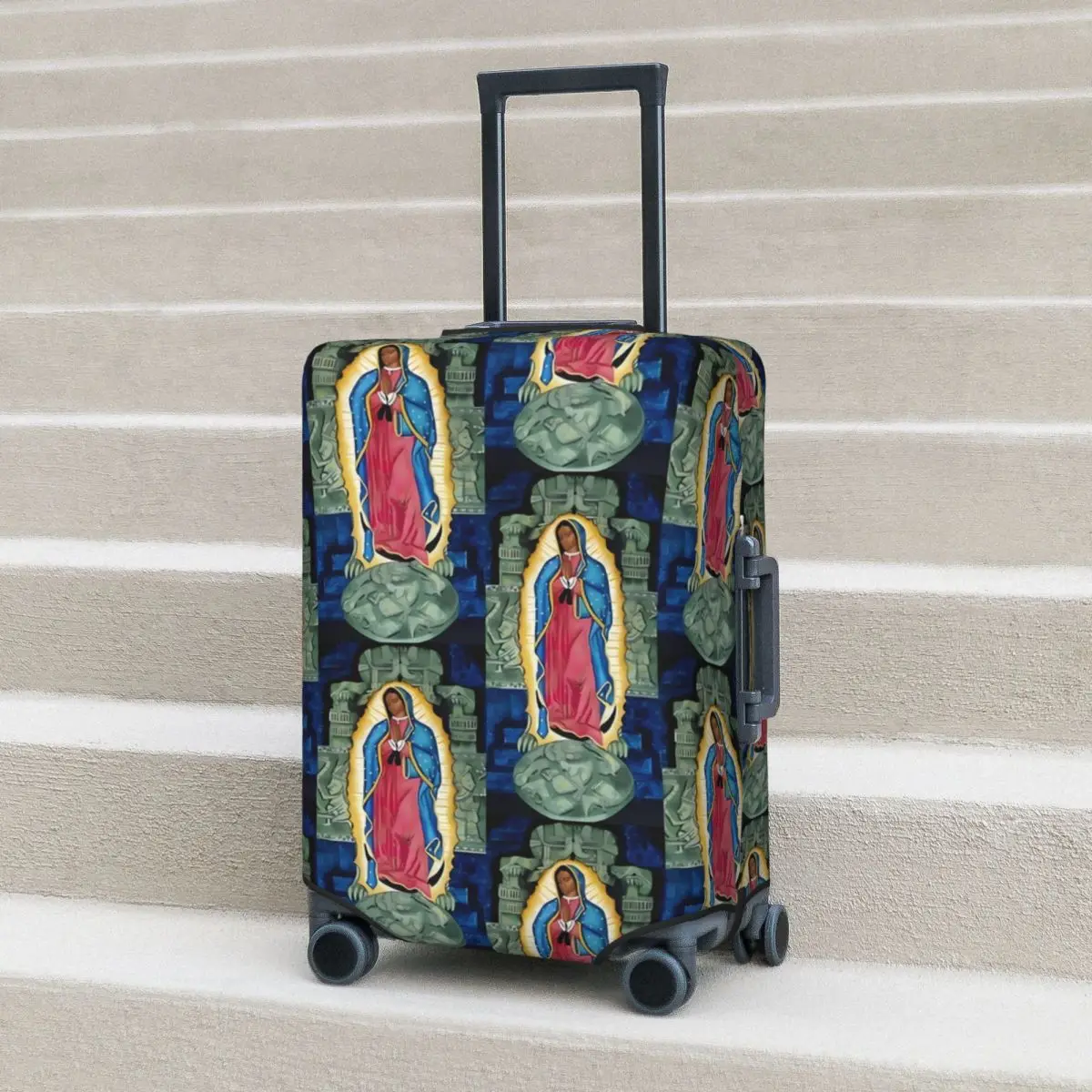 

Virgin Mary Suitcase Cover Guadalupe Tonantzin Elastic Travel Protector Luggage Case Flight