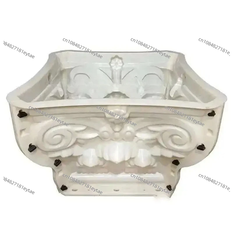Durable ABS Plastic Roman Column Head and Foot Cement Mold European Square Concrete Pedestal for Roof Support Villa Gater