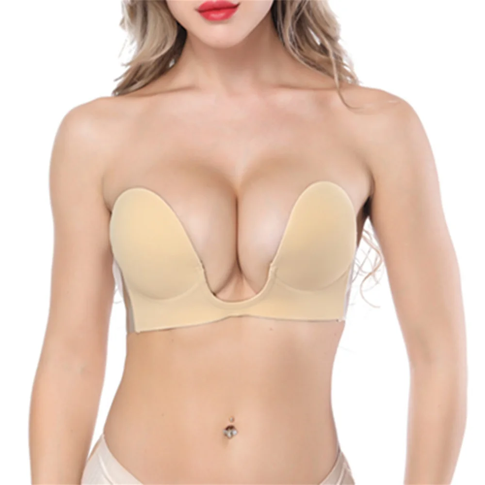 

Wedding Bikini Bra Silicone Bra Invisible Push Up Sexy Strapless Bra Stealth Adhesive Backless Breast Enhancer For Women Sticky