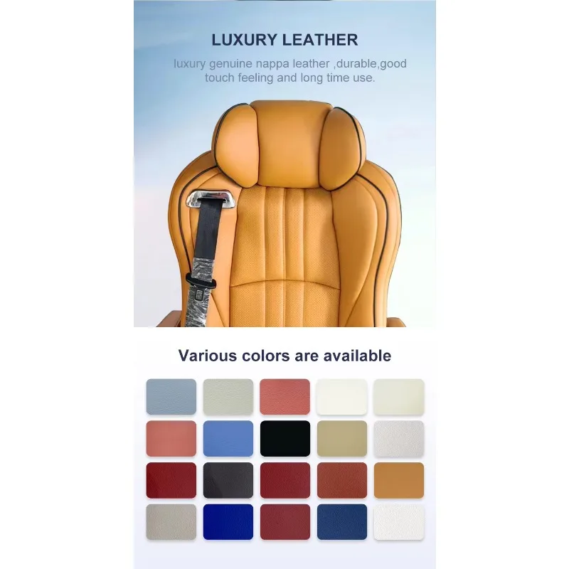 Guaranteed Quality Customizable Color VIP Aviation Luxury Front Car Seats Full Set  Leather Adjustable Angle
