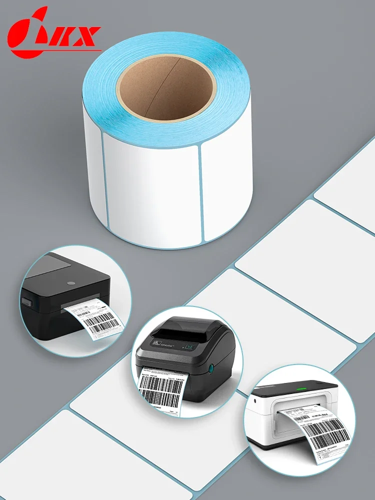 LKX 30-40-50-60-70-80MM Thermal label Blank Direct Print Thermal Paper Adhesive Labels Barcode Label Price Tag Roll Waterproof