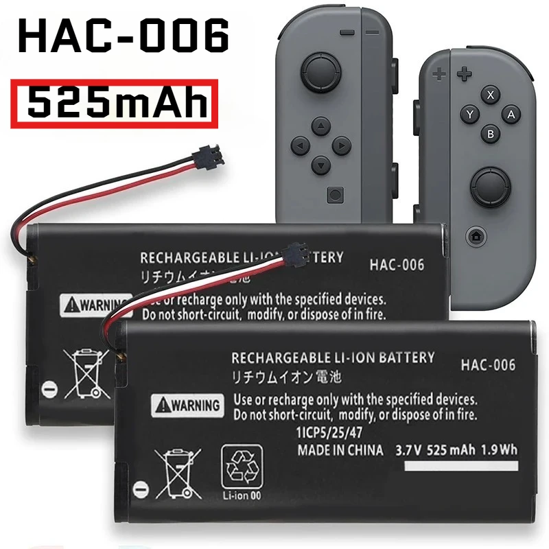 HAC-006 Battery High Performance Li-Ion Replacement Battery for Nintendo Switch Joy-Con Model HAC-015 Game Console Controller