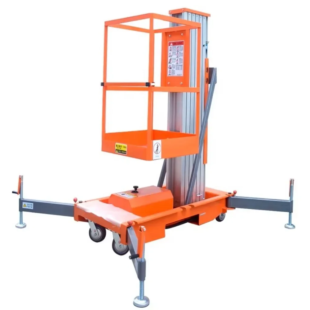 4m-10m Outdoor Single Mast Aluminum Alloy Mobile Electric Lift Platform Elevators Lift Hydraulic Ladder Lift