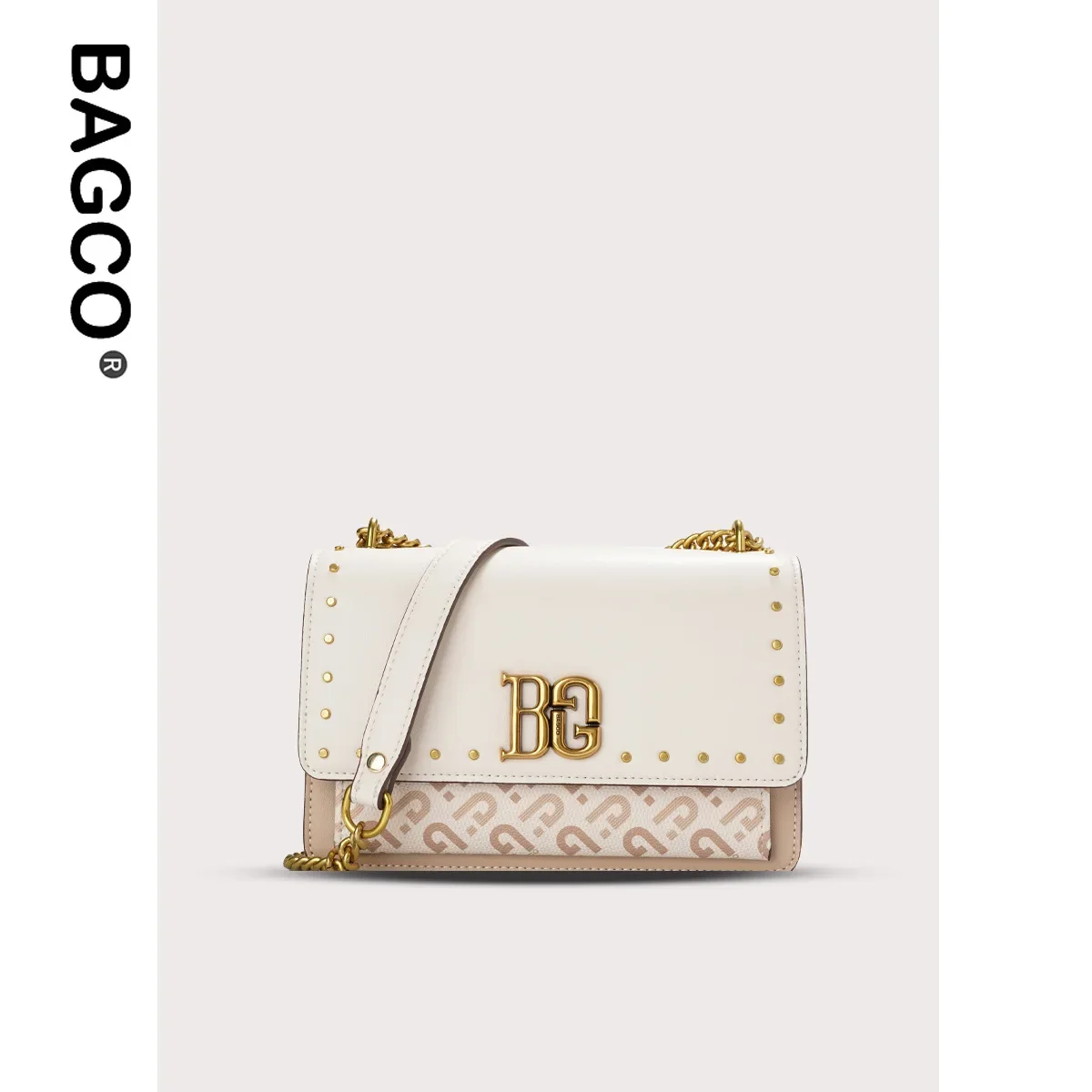 

BAGCO | New Women Rivet Decoration Chain Handheld Shoulder Crossbody Small Square Bag