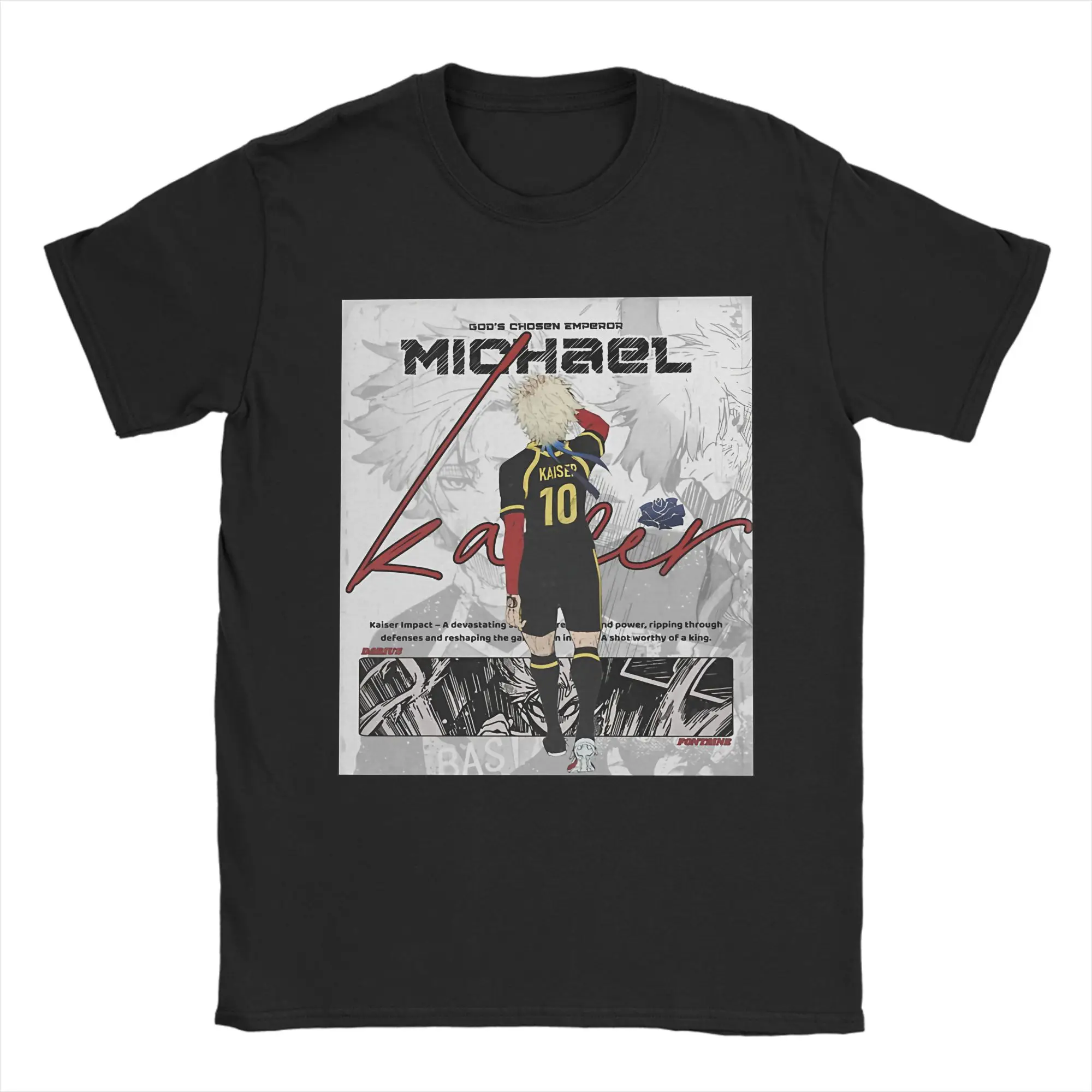 Anime Soccer Prodigy Michael Kaiser T Shirt Men's  100% Cotton Vintage T-Shirts O Neck  Tee Shirt Clothes 4XL 5XL 6XL