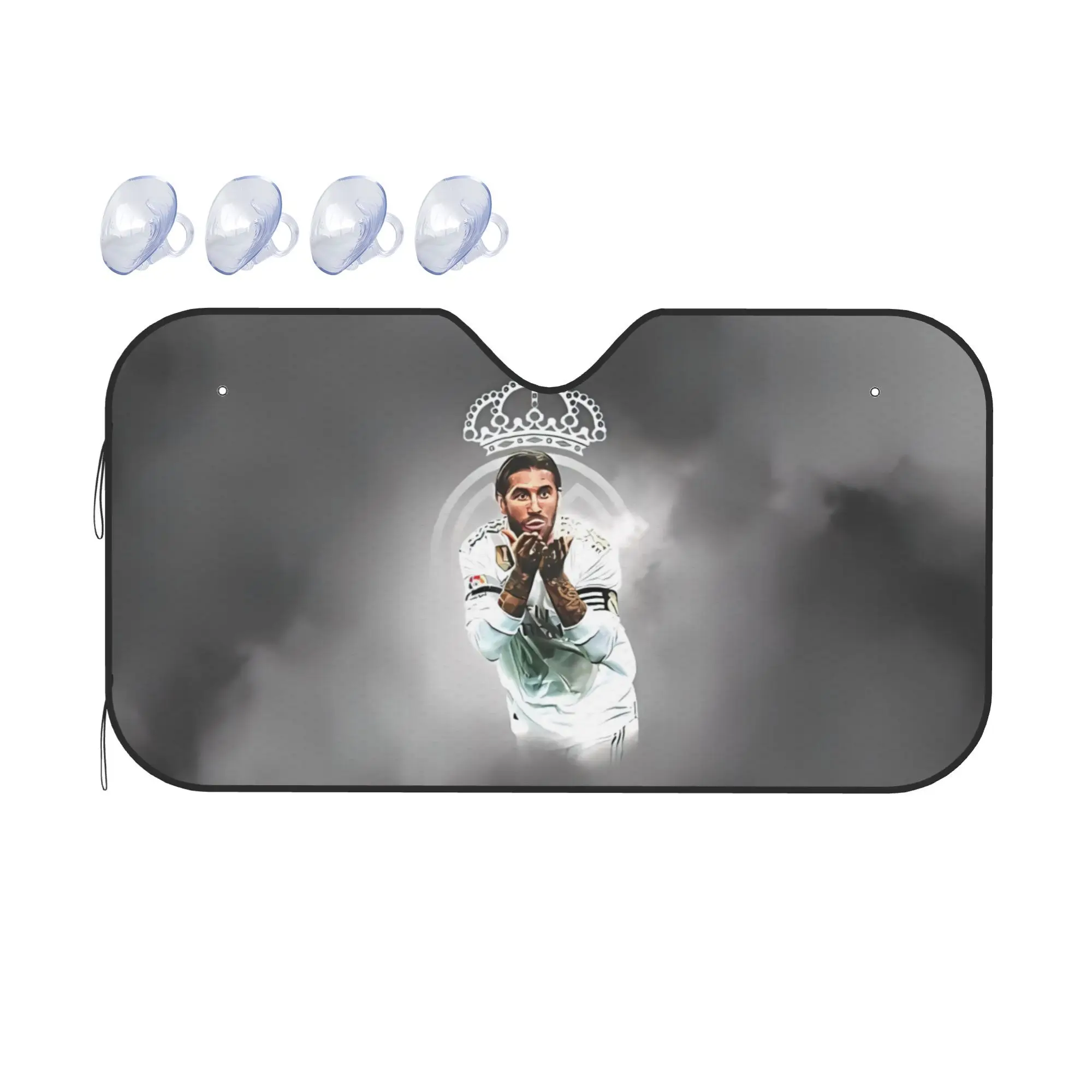 Football Star Football Player Car Windshield Sunshade | Aluminum Roll-up, Universally Applicable