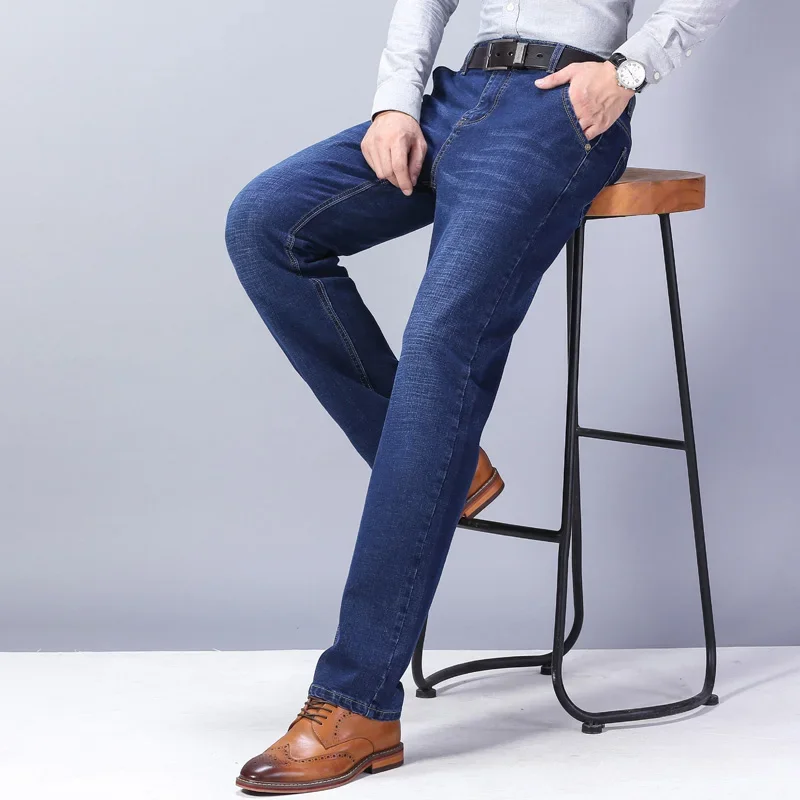2025 ใหม่ผู้ชายคลาสสิกขั้นสูงแฟชั่นกางเกงยีนส์ Homme Man นุ่มยืด Masculino DENIM กางเกงบุรุษกางเกง Overalls 28-40
