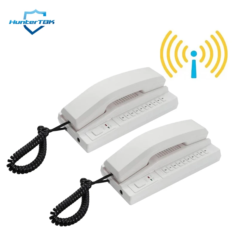 433MHz Wireless Audio Intercom System Two Way Telephone Expandable Handsets Interphone for Office Warehouse Hotel Factory Home