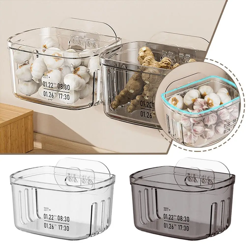 Refrigerator Wall Hanging Storage Box Multi-functional Onion Cosmetics Garlic Shelf Ginger Kitchen Bathroom Shelf Toothbrus N0f4