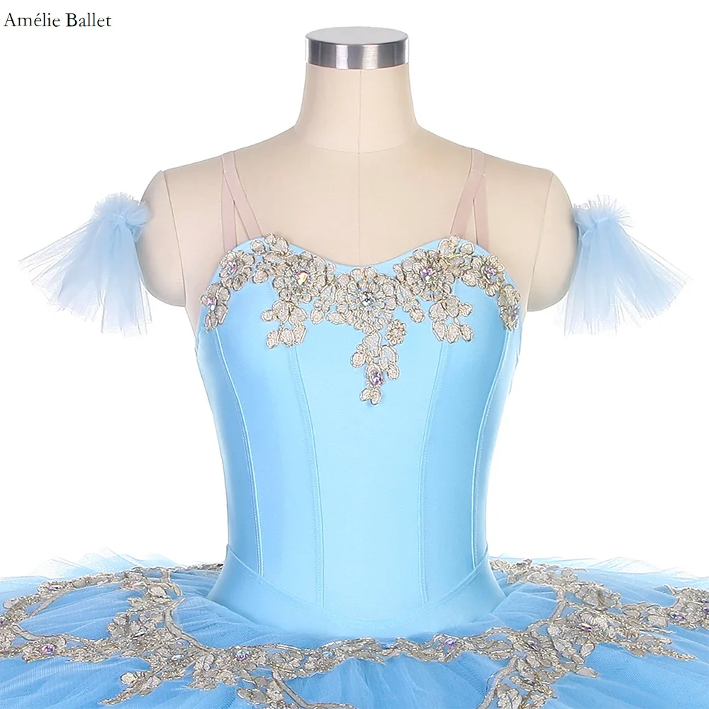 BLL126 Hemelsblauw Pre-Professionele Ballet Dans Tutu Stage Performance Kostuum Meisjes & Vrouwen Ballerina Dans Tutu Jurk 5 kleur
