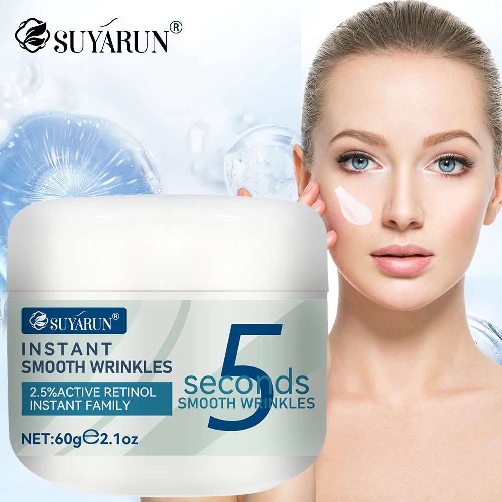 SUYARUN SUYARUN Crema antiarrugas de 5 segundos con colágeno y ácido hialurónico hidratante reafirmante facial antienvejecimiento para todo tipo.