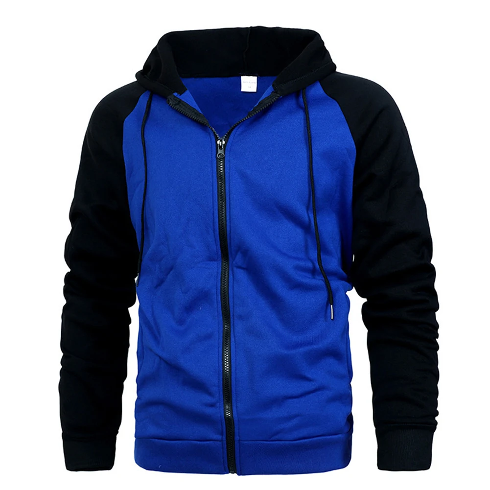 Casual Outwear Coat Athletic Hoodies Jacket Casual Tops Hooded Neckline Long Sleeve Design Polyester Fabric Splice Pattern