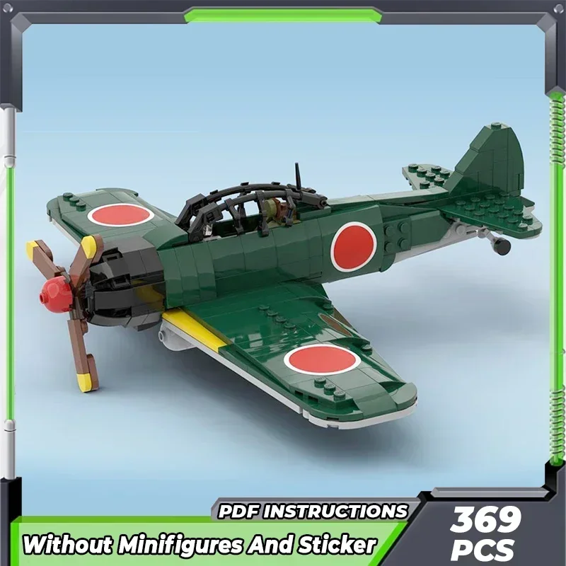 Klocki konstrukcyjne Moc Model wojskowy A6M Zero WWII Myśliwiec Technologia Klocki modułowe Prezenty Zabawki dla dzieci Zestawy DIY Montaż