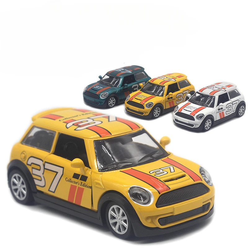 1:32 سبيكة ميني كوبر رسمت نموذج سيارة رالي التراجع فتح الباب نموذج سيارة هدايا لعبة للأطفال #2