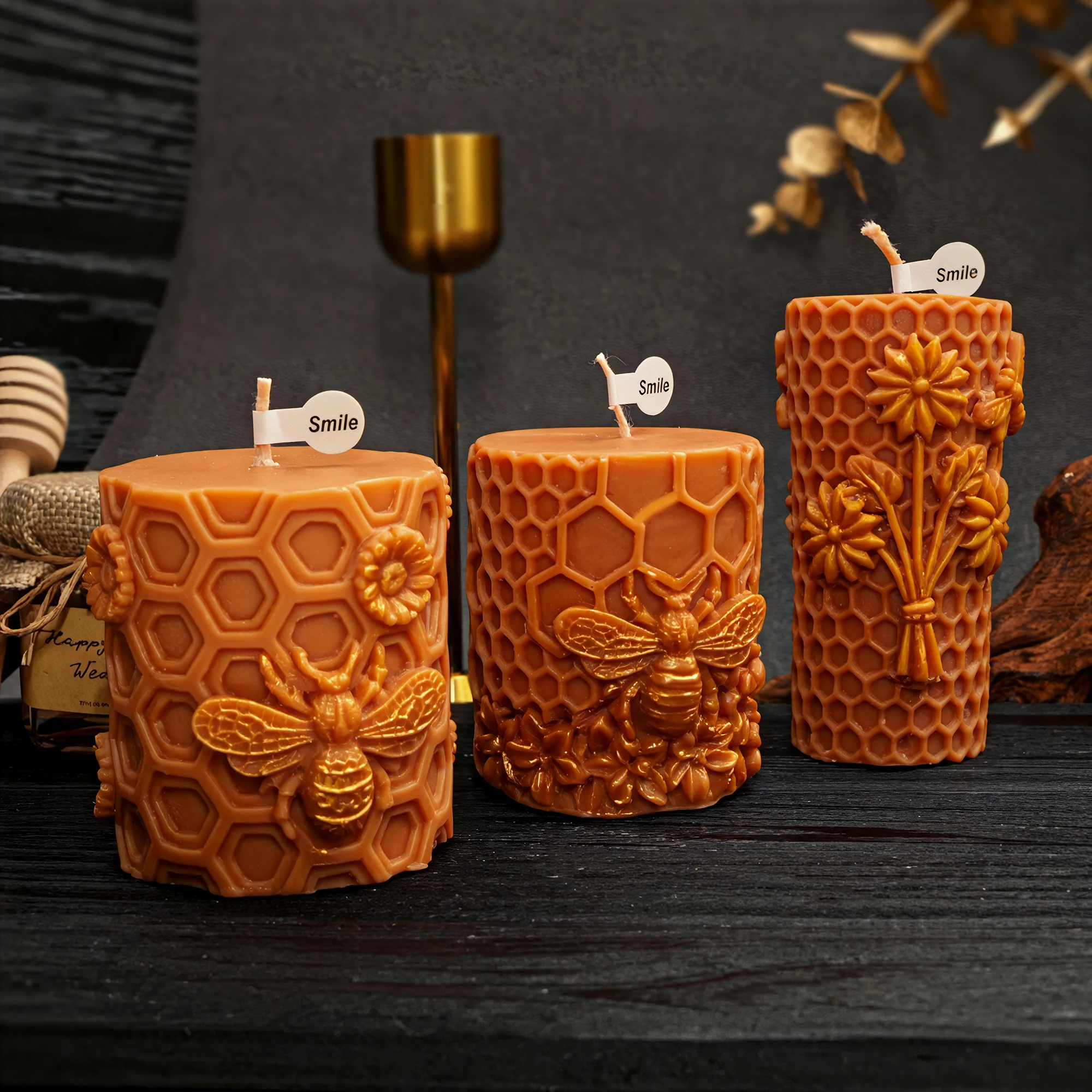 3D ハニカム蜂キャンドルモールド蜂ハニカム花のデザイン付き - Soap Making Recipes のレビューと価格