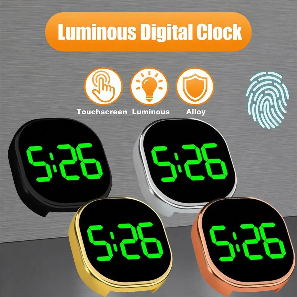 Novelty Touch Control Car Clock Stick-On Design Luminous Display Digital Car Clock Mini Size Dashboard Clock For Vehicle