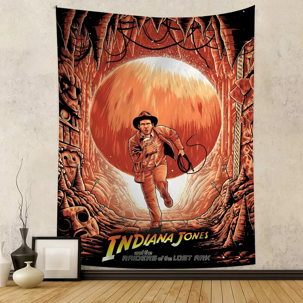 Movie Indiana Jones Printed Large Wall Tapestry Hanging Tarot Hippie Wall Rugs Dorm Home Decor