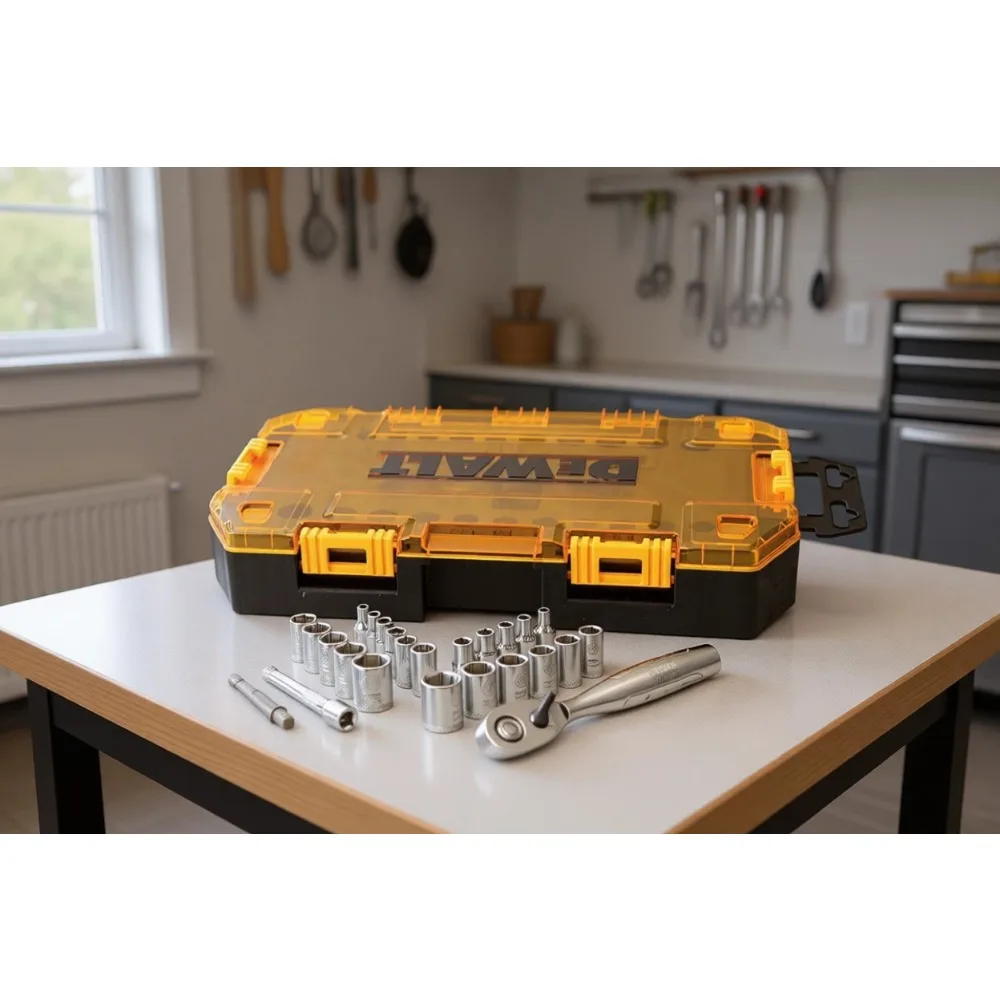 

25 Piece 1 4 Inch Drive Socket Set SAE and Metric Standard and Deep Sizes