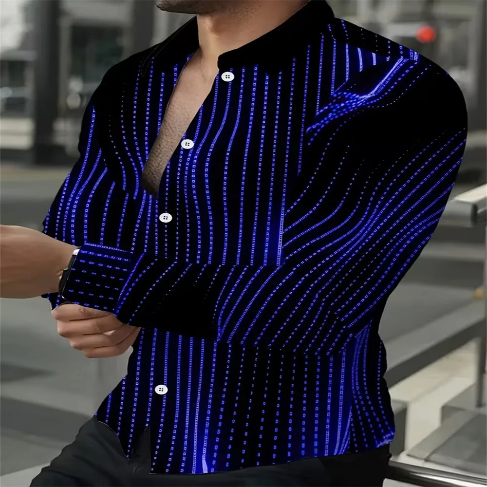 The new men's long-sleeved shirt is available in 11 colors, featuring gold 3D printing and a stylish polka dot pattern, showcasi