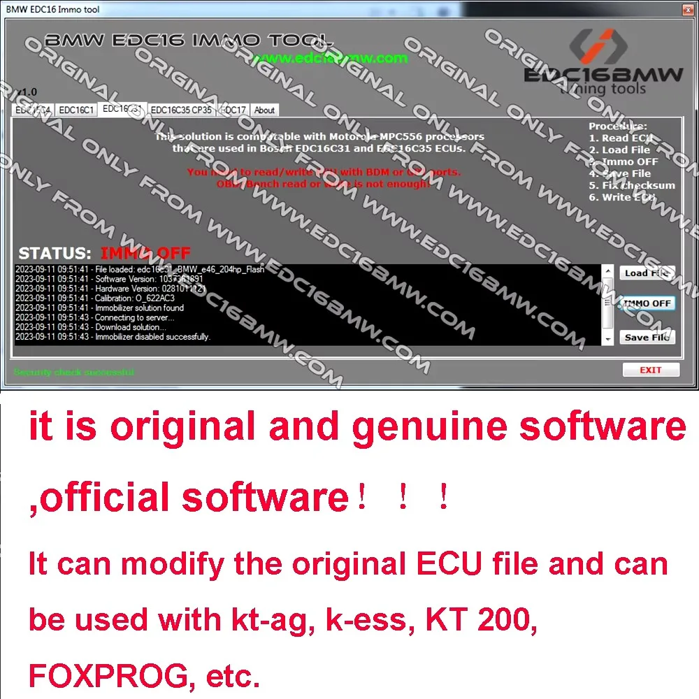 

for BMW Immo Tool Removing of CAS EWS System FOR Range Rover for Diesel EURO3 Engines Ecus Software Immo off EDC16 EDC17 EDC15