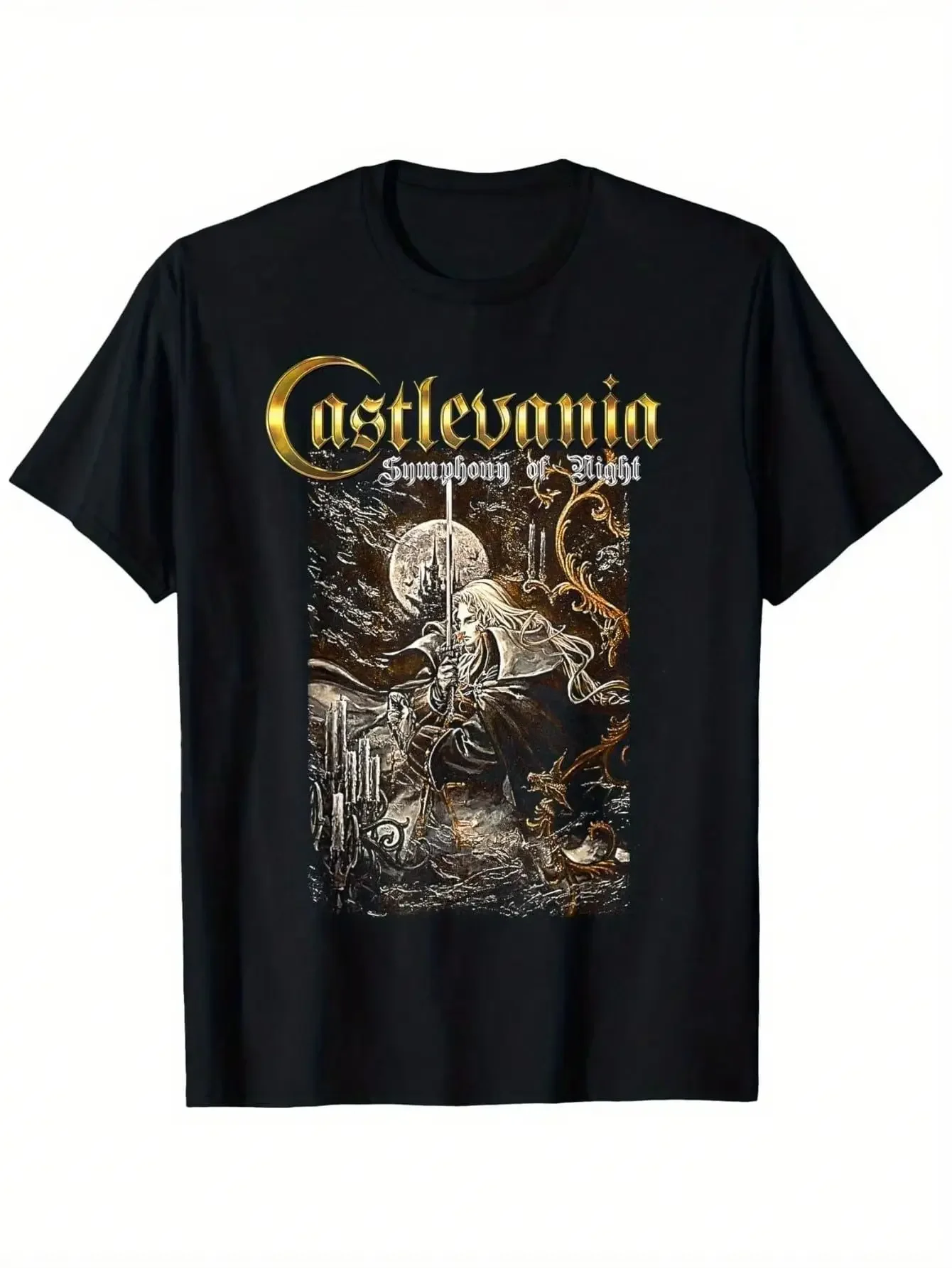 

Interesting and Strange Design Sense American Heavy Cotton Printed Short Sleeve Loose Comfortable Casual Round Neck Top