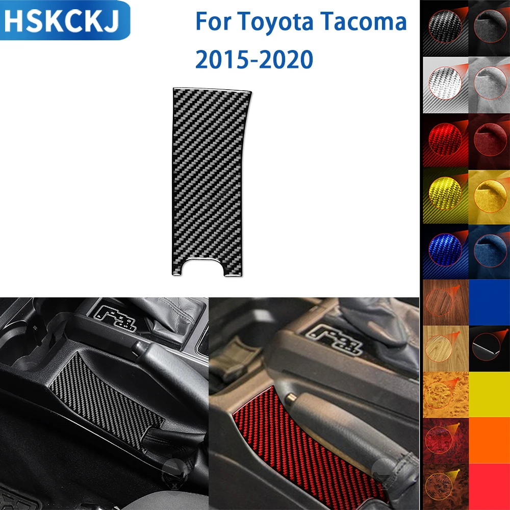 

For Toyota Tacoma 2015-2020 Accessories Carbon Fiber Car Interior Central Control Handbrake Panel Cover Trim Sticker