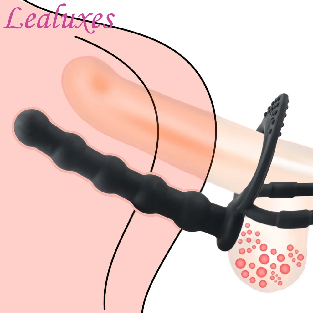 Doppia Penetrazione Perline Anali Butt Plug Dildo Pene Anello Del Rubinetto Eiaculazione Ritardata G Spot Massaggiatore Giocattoli Adulti Del Sesso Per Gli Uomini Coppie