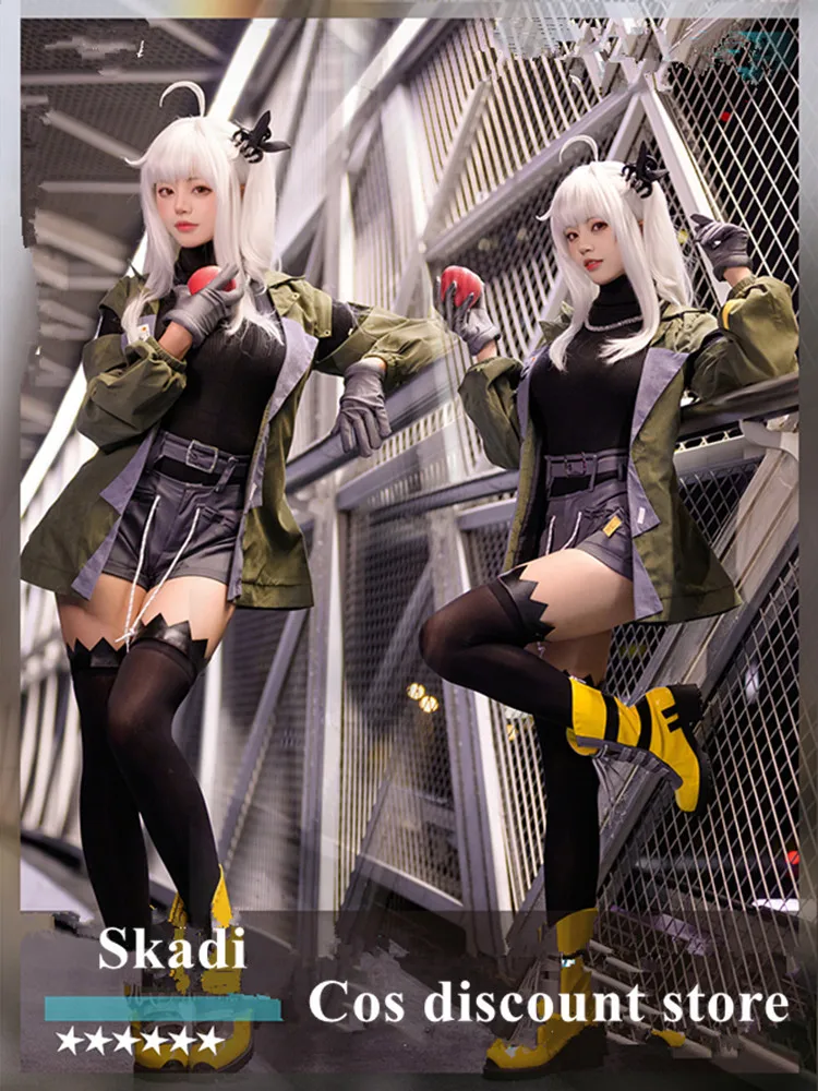 Hot Anime Game Arknights Rose Skadi the Corrupting Heart Cosplay Costume Casual Women Girl Coat Tops Shorts Suit 2023 Sizes S-XL