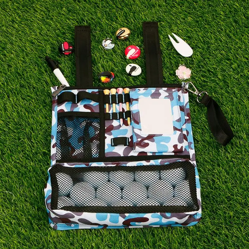 Golf Ball Bag Pouch Mini Golf Tee Pouch Bag Multifunctional Valuables Holder Golf Bag Organizer Multi-Pocket Golf Pocket Storage