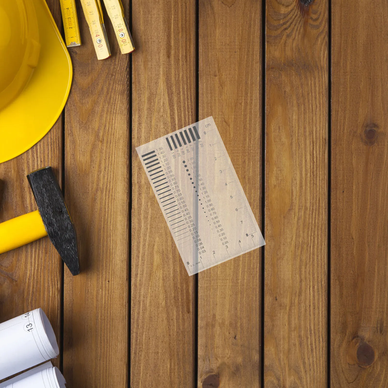 مسطرة فيلم قياس بطاقة الصدر الشفافة عالية الدقة لقياس عرض الكراك للخدش لخيوب قطر خط التحكم في الجودة #4