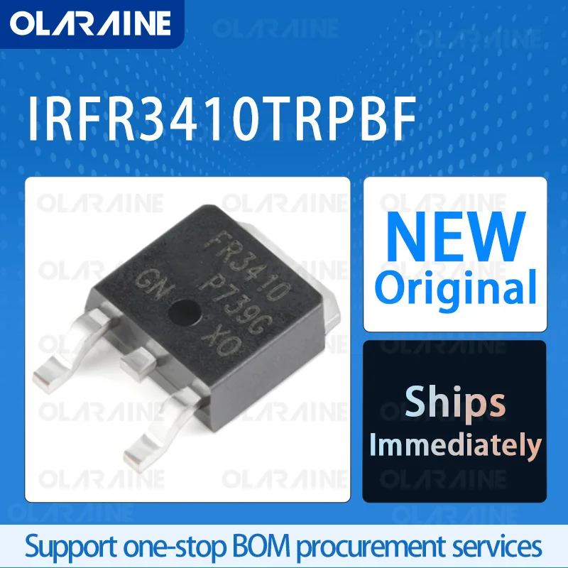 5/10/100 Uds IRFR3410TRPBF DPAK-3 (TO-252-3) chip ic original MOSFET RoHS Canal N 1 canal Vds-100 V Id-31 A
