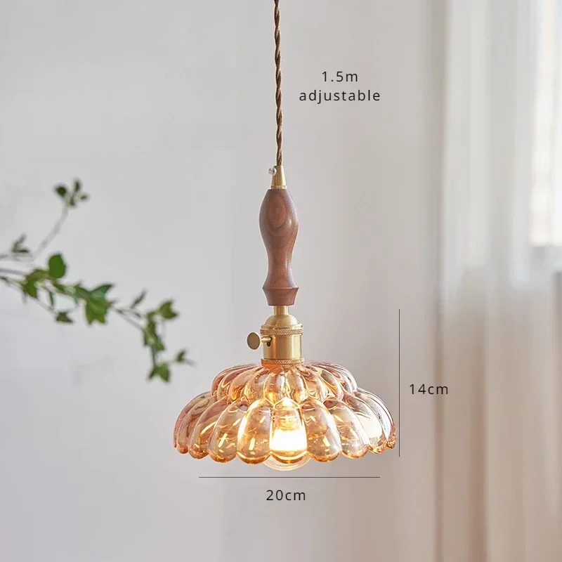 

Retro Glass Pendant Light for Bedroom Countryside Homestay Coffee Shop - Classical Lighting Fixture