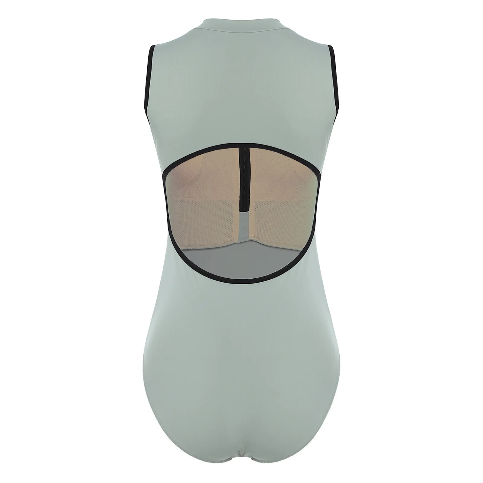 Damski profesjonalny trykot baletowy bez rękawów z wycięciem na plecach, przedni krótki zamknięcie, wyjmowane miseczki, obcisły kombinezon gimnastyczny.