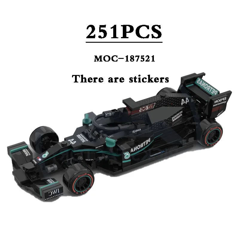 

Building Blocks MOC-187521 MOC-F1 Racing Car W11 Small Car Toy, Assembly Model 251PCS Kids Birthday Gift Christmas Toy Gift