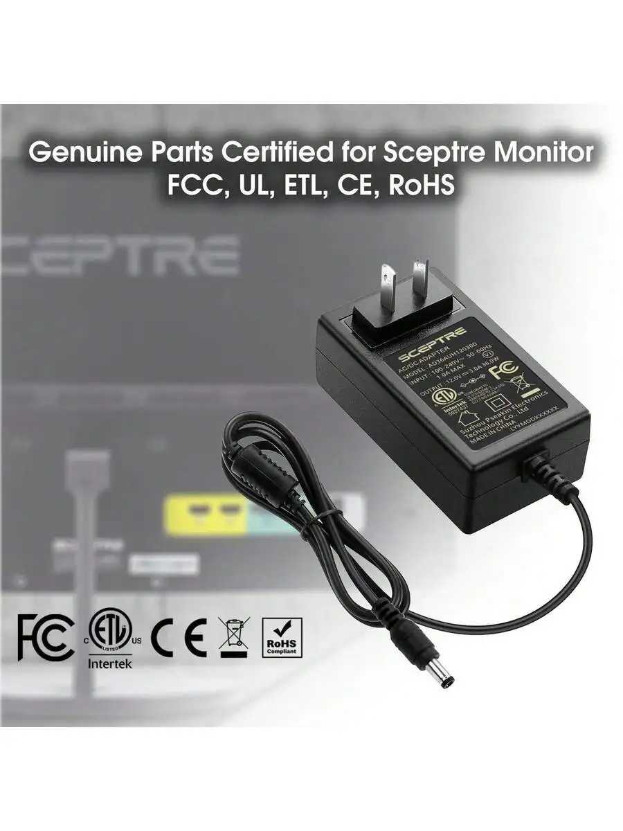 

12V 3A AC DC Power Adapter 5.5x2.1mm Plug US Standard Universal Power Supply