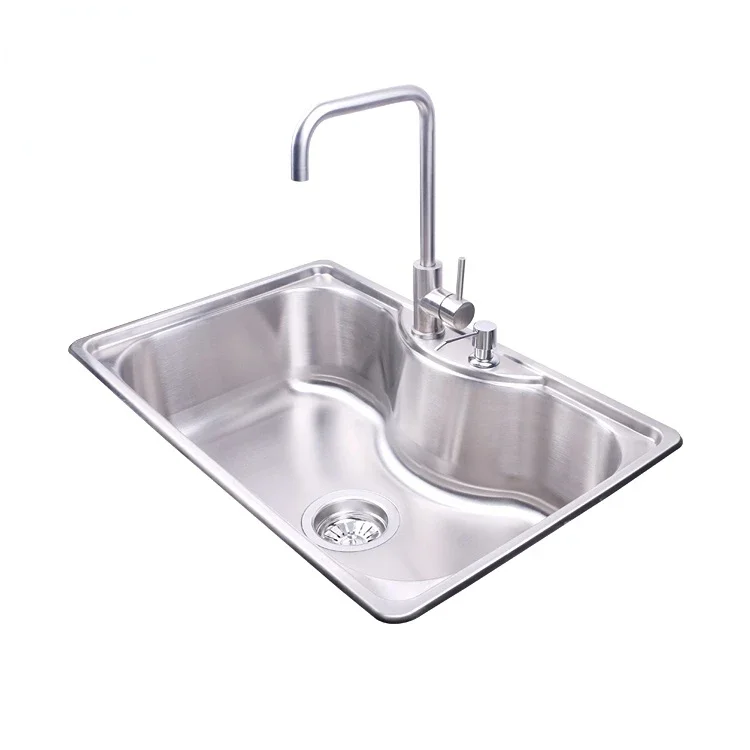 Good Discount 304 201 Stainless Steel Perfect Overflow Hole Design Single Bowl Kitchen Sink