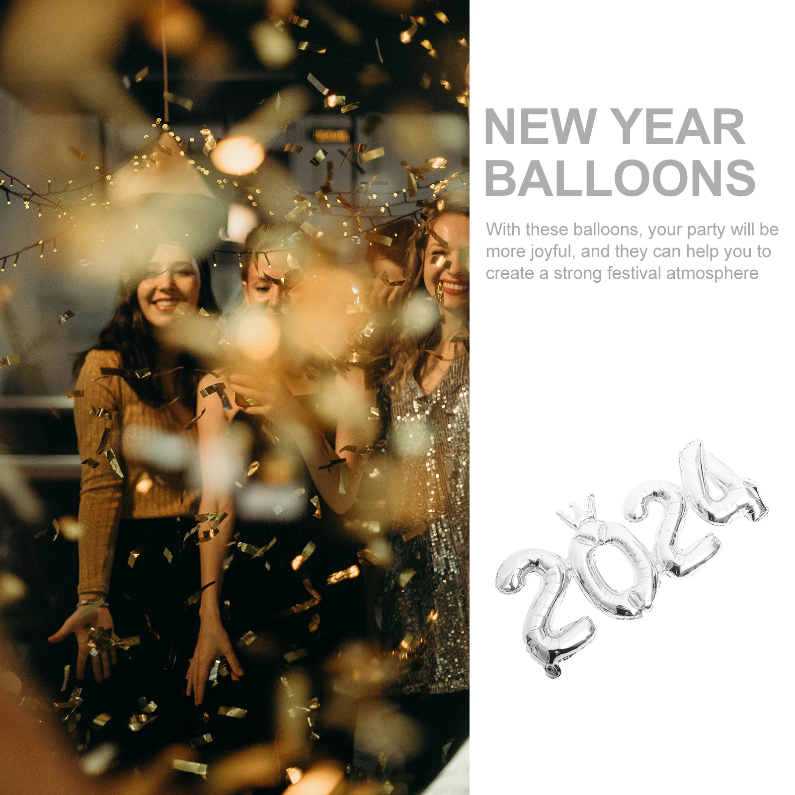 

1Set 2024 Graduation Balloons New Year Party Supplies Aluminum Foil Balloons Suspend Wall Decor New Year Decors