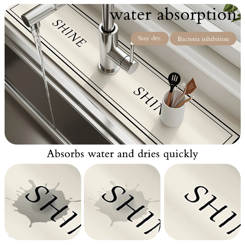 Diatom Mud Sink Faucet Bathroom Drain Pad Table Mat Absorbent Toilet Pad Non-slip Anti-mildew Mat For Kitchen Countertop Dining