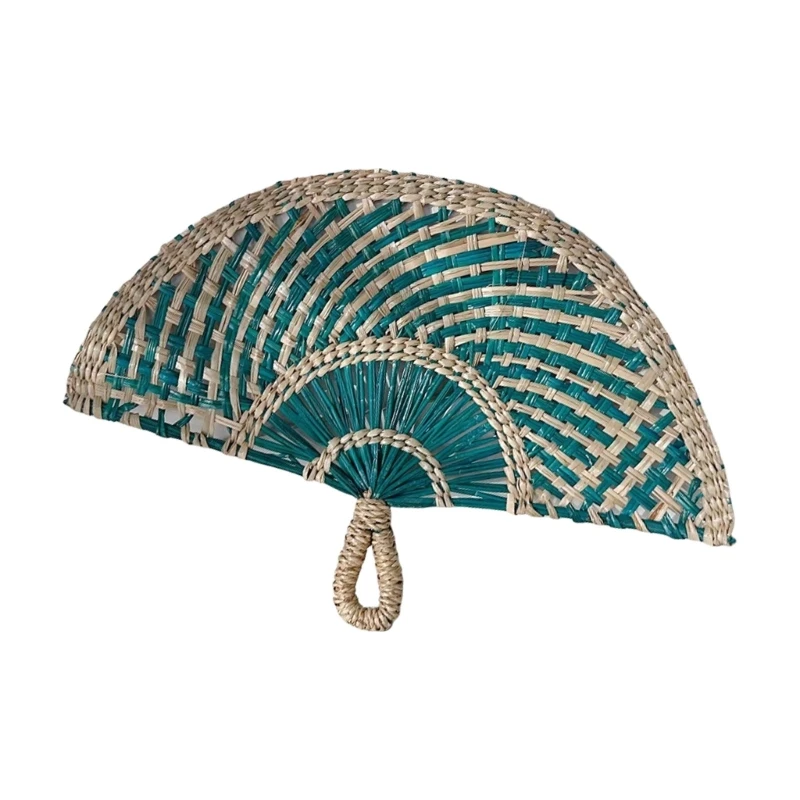 Natural Grass Hand Fan, Comfortable Grip Hand-Woven Straw Fan Fashionable Drop Shipping