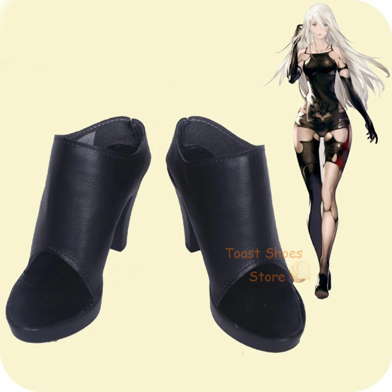 NieR: Automata A2 botas de Cosplay, juego de cómic de Anime para fiesta de Halloween, zapatos de utilería, estilo Sexy