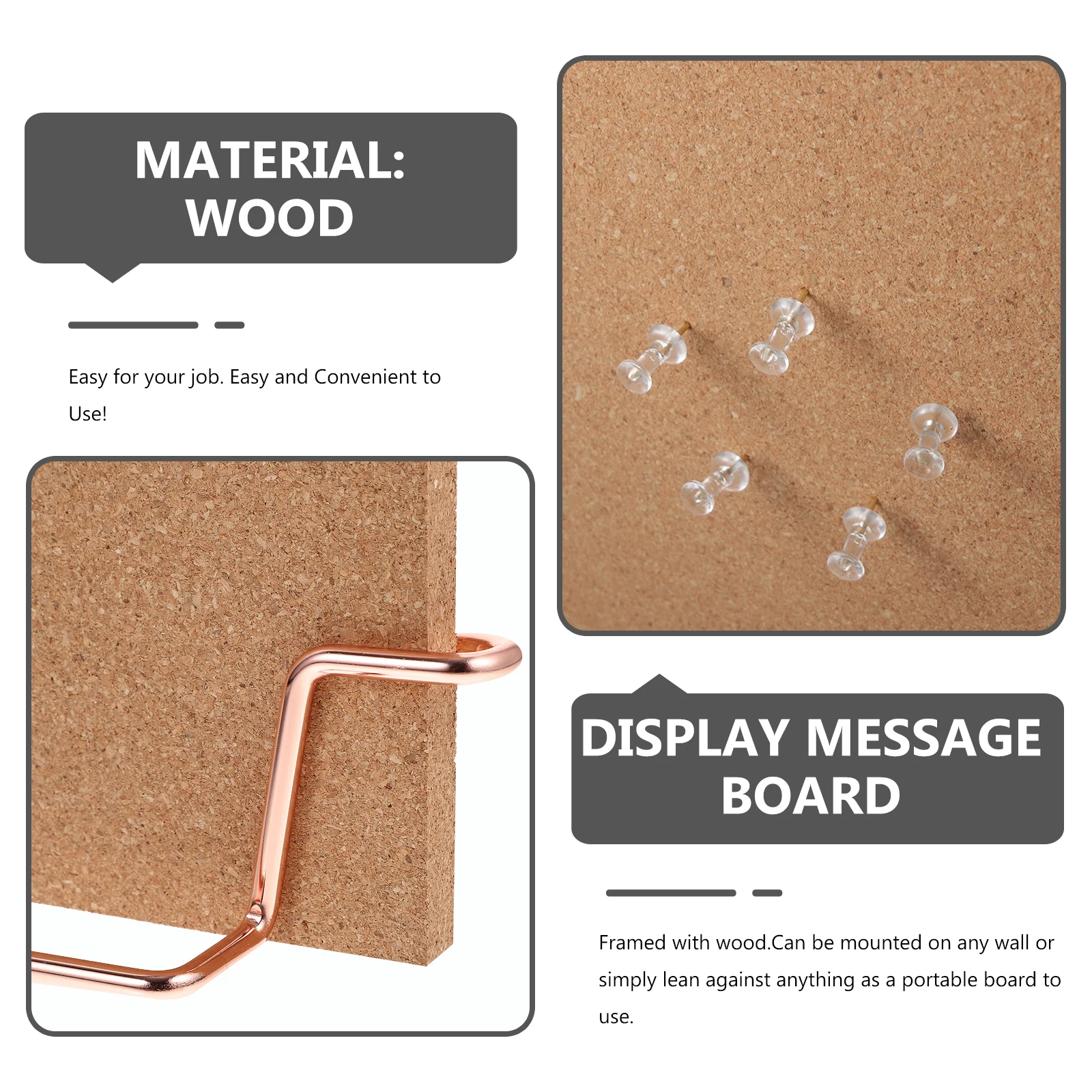 

1 Set Golden A4 Cork Board Desktop Message Board Office Bulletin Board Photo Display Board Letter Board Sign