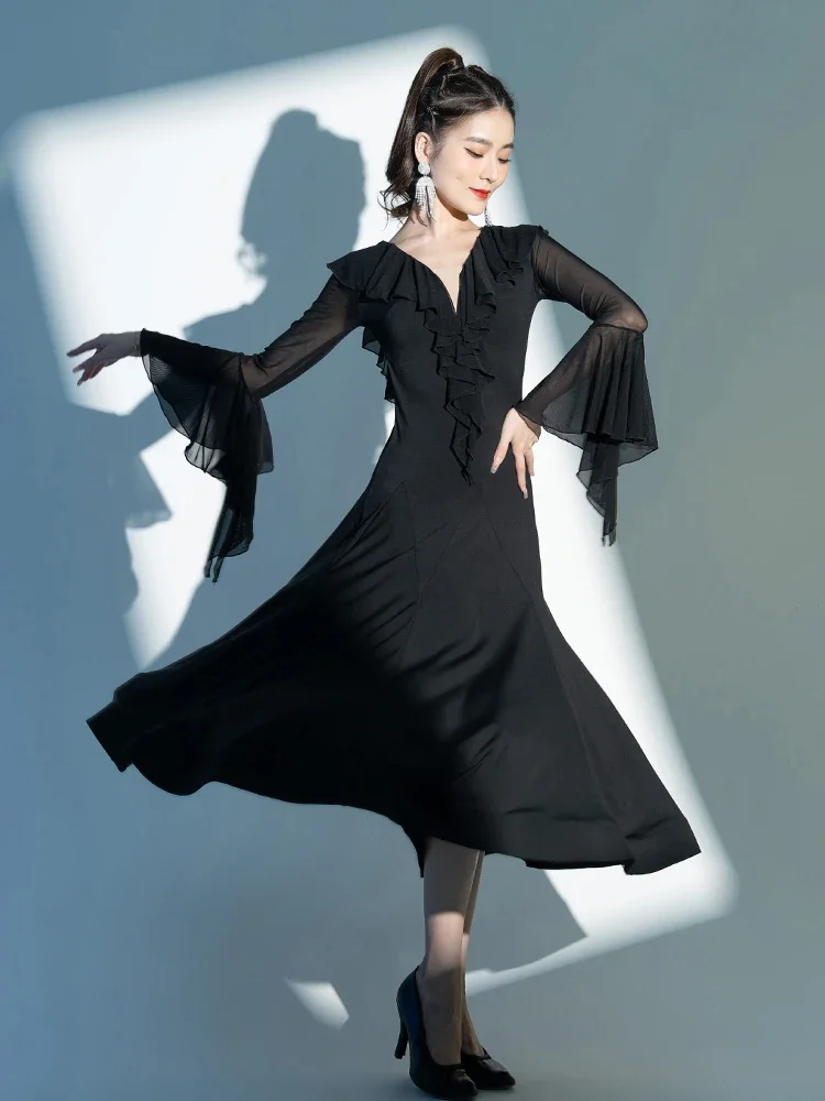 

X2189 Lady Modern Dress Female Ballroom Dancing Costume Waltz Ballroom Dance Wear Latin Dance Suit