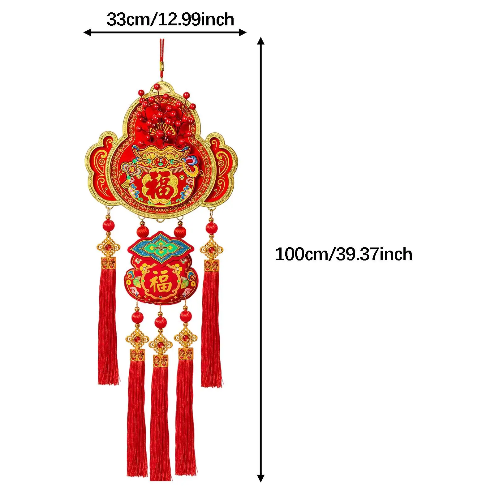 Contemporary Spring Festival Door Hanging Ornament Red Velvet Pendant Decorative Ceiling Accessories for Lunar New Year Decor view 4
