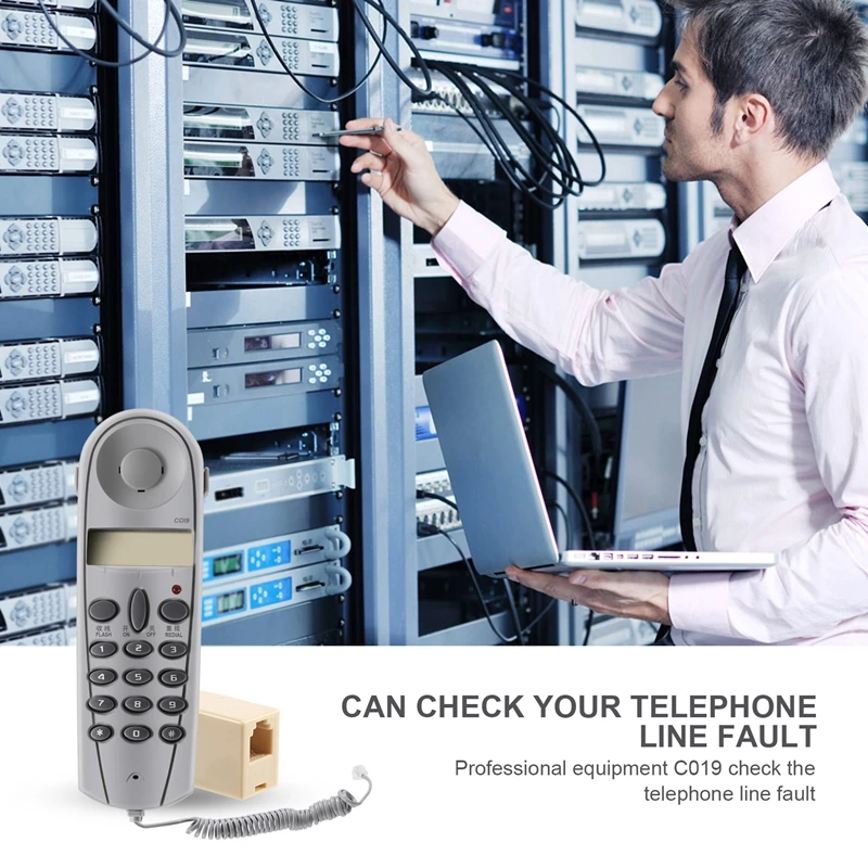 FULL-Telephone Phone Butt Test Tester Lineman Tool Network Cable Set Device C019 Check For Telephone Line Fault